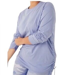 PINK | Long Sleeve Ruched Campus Tee